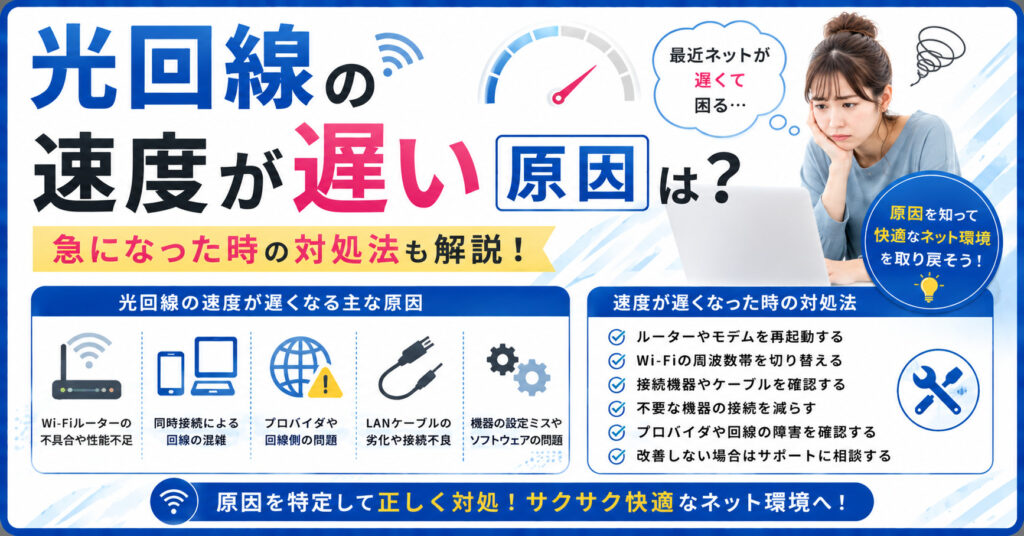光回線　速度　遅い